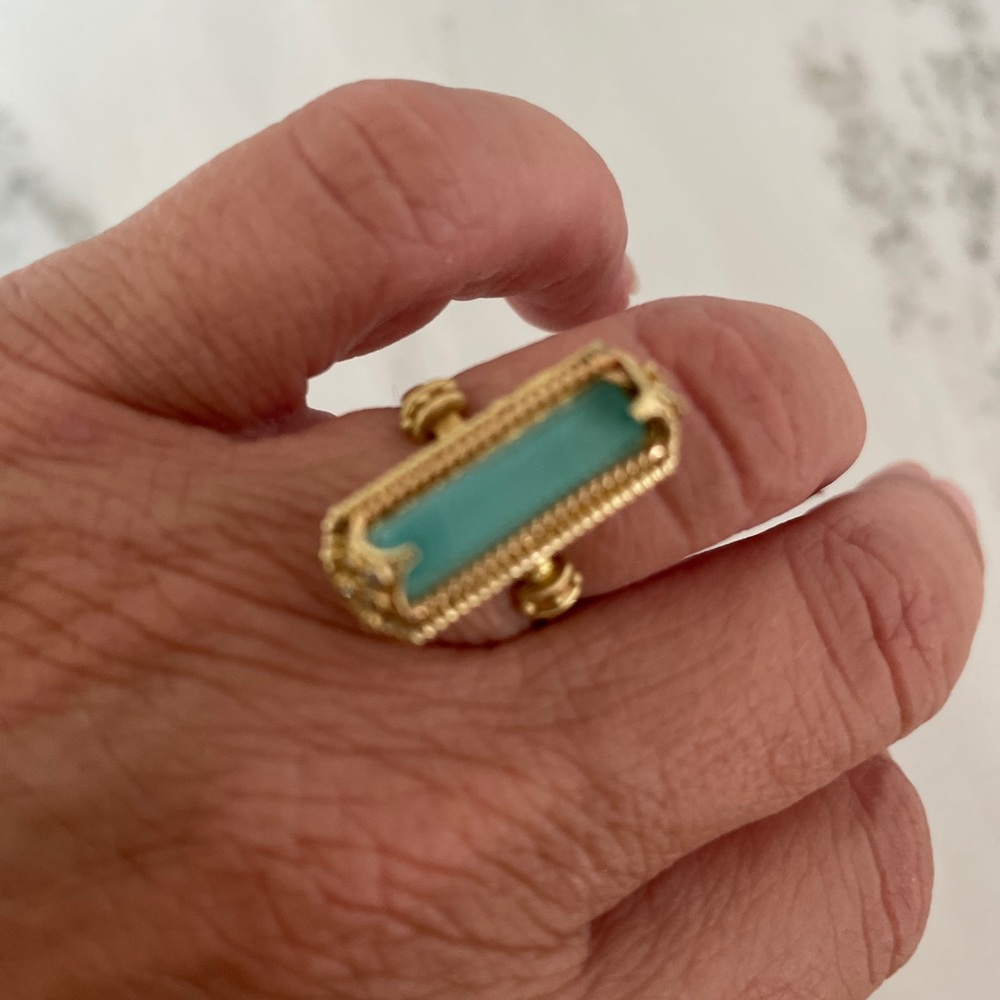 Armenta gold turquoise ring